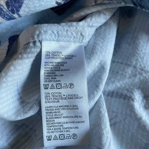 Tommy Bahama Camp Shirt Well Stocked Cocktails Print XL Tall Blue Seersucker - Picture 6 of 6